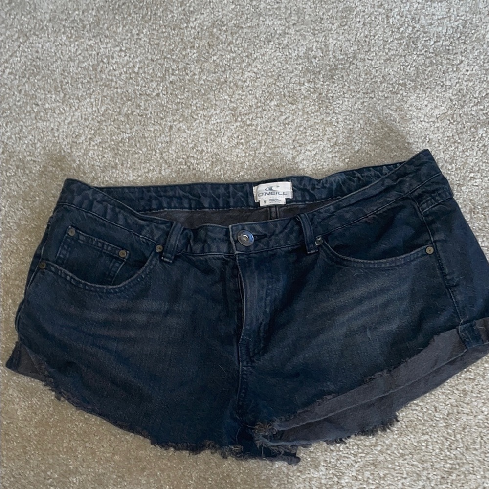 O’Neill surf Black Dark Denim Cutoff Shorts juniors 9